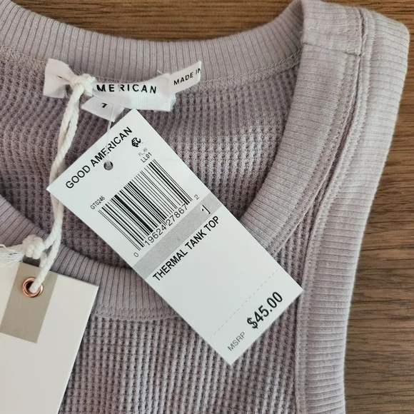 Good American Women's Lilac Mist Thermal 90s Tank Top - Picture 4 of 5